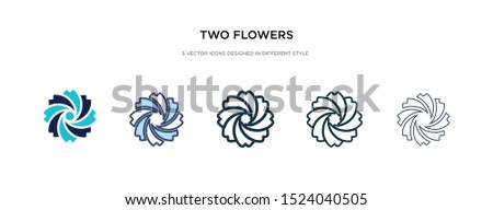 two flowers icon in different style vector illustration. two colored and black two flowers vector icons designed in filled, outline, line and stroke style can be used for web, mobile, ui