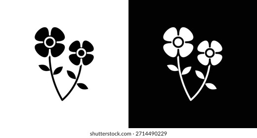 two flowers icons vector silhouette design. Vector flat graphic design illustration.