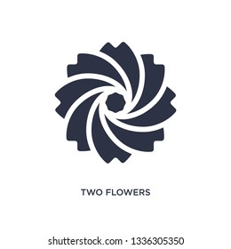 two flowers isolated icon. Simple element illustration from ecology concept. two flowers editable logo symbol design on white background. Can be use for web and mobile.