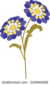 Two flowers on one twig. Vector file.