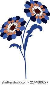 Two flowers on one twig. A vector file is useful for creating your designs.