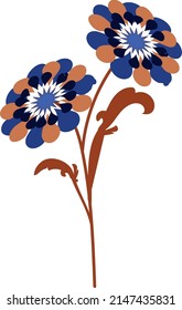 Two flowers on one twig. A vector file is useful for creating designs.