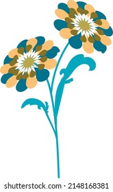 Dos flores en una rama. Un archivo vectorial es útil para crear sus diseños.