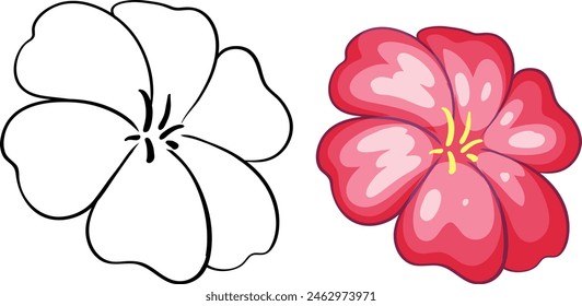 Two flowers, one simple and one detailed