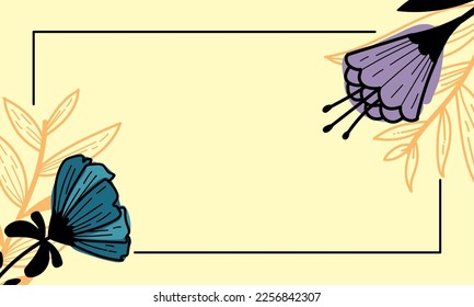 two flowers in square frame decoration