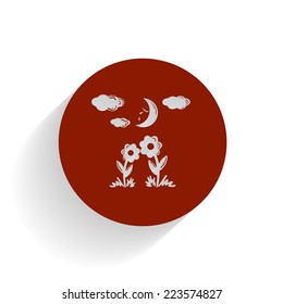 Two flowers together look moon light