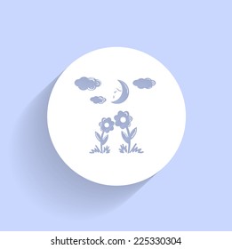 Two flowers together look at the moon light