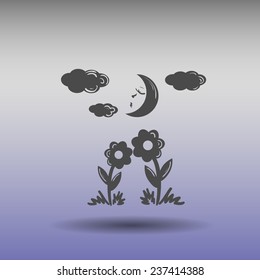 Two flowers together look moon light