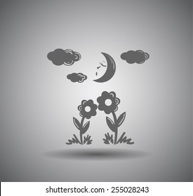 Two flowers together look moon light