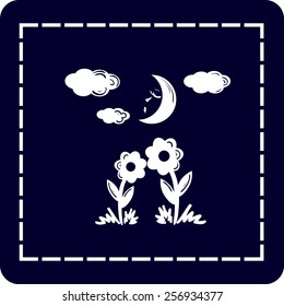 Two flowers together look moon light