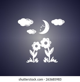Two flowers together look moon light