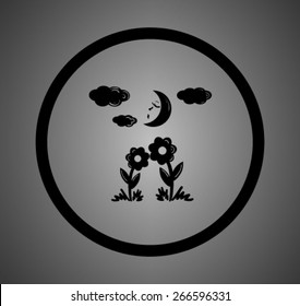 Two flowers together look moon light