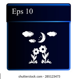 Two flowers together look moon light