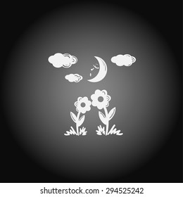 Two flowers together look moon light