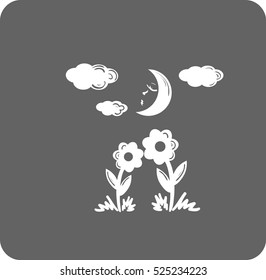 Two flowers together look moon light