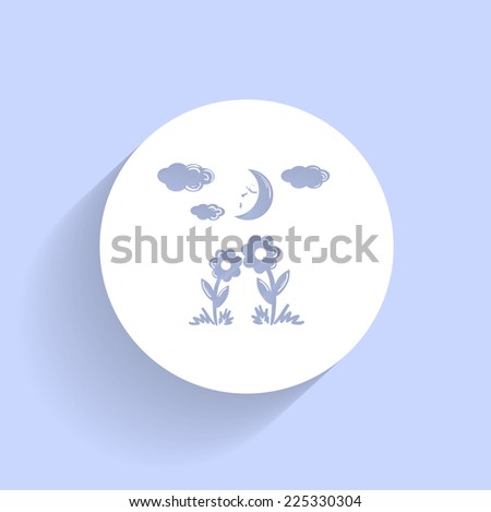 Two flowers together look at the moon light