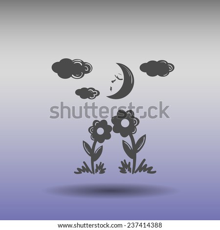 Two flowers together look moon light