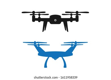 two fly drone icon vector isolate 