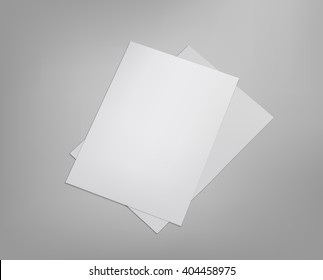 Two Flyers on top mock-up realistic vector illustration