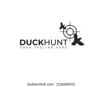 Two Flying With Aim Target Shoot For Duck Hunt Logo	