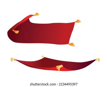 two Flying carpet, white background vector illustration