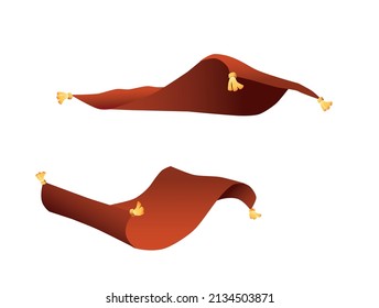 dos alfombras voladoras, ilustración vectorial de fondo blanco.