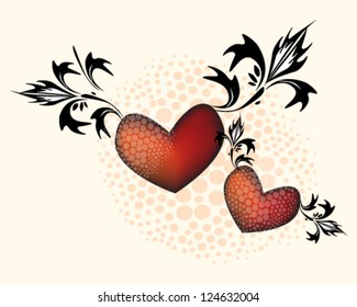 Two flying hearts