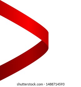 Two fold red ribbon vector