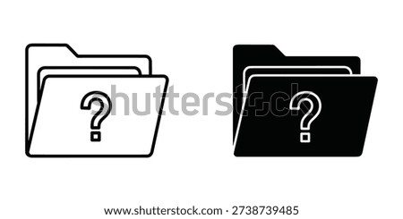 Two folder icons, one white and one black, with a question mark on the front of each, symbolizing unknown or missing files