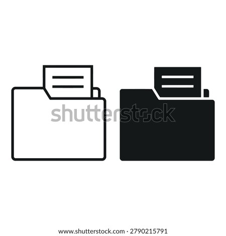 Two folder icons side by side each with a document tab open isolated on transparent background