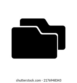 Dos iconos de silueta de carpetas. Copia de la carpeta. Vector.
