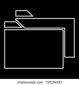 Two folder white icon .