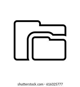Two folders line icon