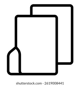 Two folders moving line icon, windows pack concept. Vector graphics. Drag and drop folder, copy sign on white background, style mobile or design