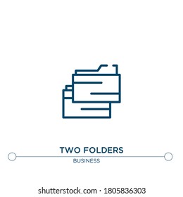 two folders vector line icon. Simple element illustration. two folders outline icon from business concept. Can be used for web and mobile
