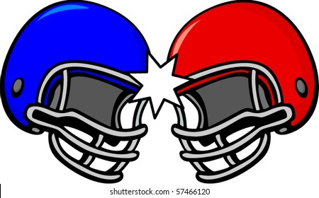 two football helmets