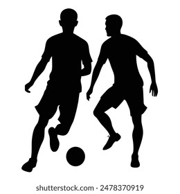 Two football player silhouettes vector illustration