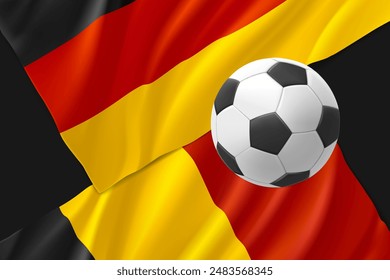 Two football team match announcement. Germany vs Belgium. 3d vector illustration