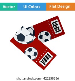 Two Football Tickets Icon. Flat Design In Ui Colors. Vector Illustration.