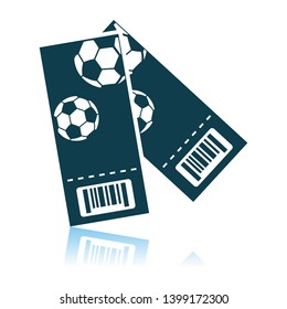 Two Football Tickets Icon. Shadow Reflection Design. Vector Illustration.