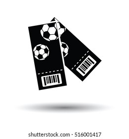 Two Football Tickets Icon. White Background With Shadow Design. Vector Illustration.