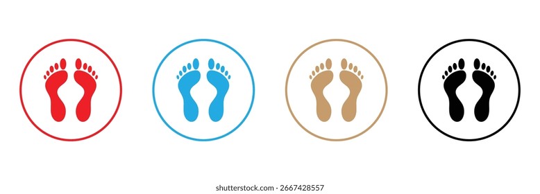 Two Footprint. Different human footprint logo design. Foot print flat icon for apps and websites vector design and illustration.