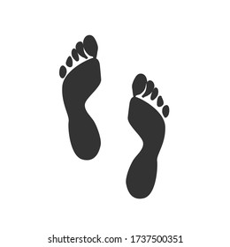Two footprint / foot print flat icon for apps and websites