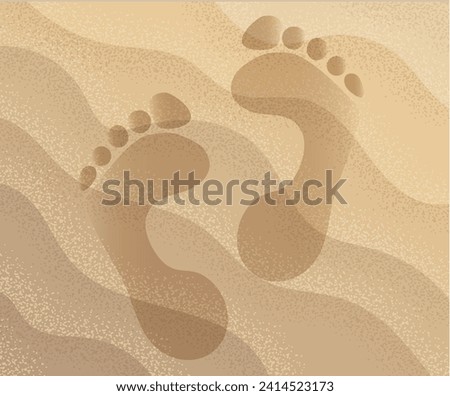 Two footprints imprinted in windblown sand