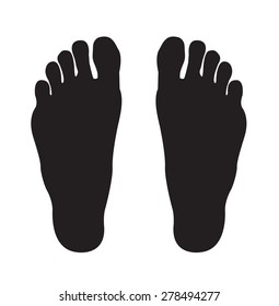 Two Footprints Silhouette.  Editable EPS10 illustration.