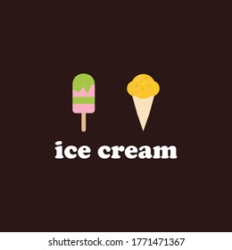 two forms of ice cream box and cone