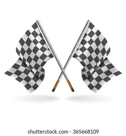  Two formula one flags isolated on light background. Speed flags for websites, flayers and printing. Vector flag template.