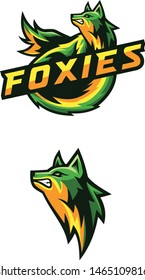 two foxies illustration vector premium