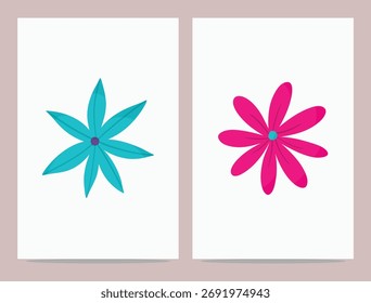 Dos ilustraciones de flores enmarcadas con diferentes colores y diseños de arte floral