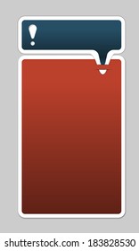 two frames  for entering text with exclamation mark